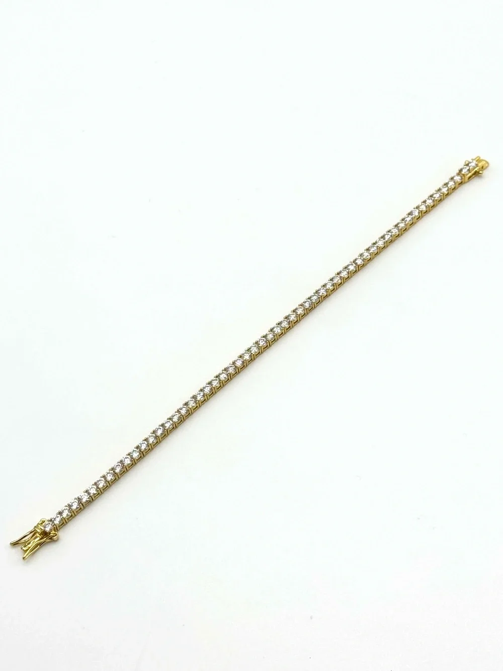 18K Gold Plated, 5.6CTW, 3MM, Moissanite Tennis Bracelet -7